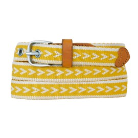 Eddie Bauer Women Cascade Grommet Webbing Belt with Metal Buckle, Dark Marigold, X-Large