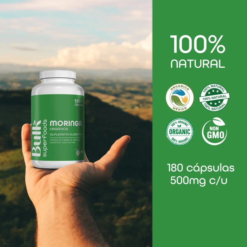 Suplemento Moringa Orgnico 180 Cpsulas De 500 Mg Bulk Superfoods
