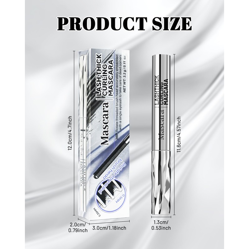 Waterproof Curling Metal Wand Mascara, Black Washable Iron Wand Rod