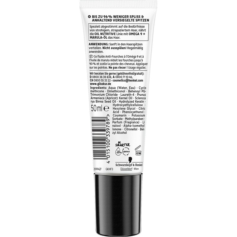 Gliss Kur Oil Nutritive Hair Tip Fluid (50 ml), for