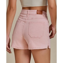 luvamia Women's Denim Shorts Ladies Denim Shorts Jean Shorts Womens High Waisted Stretchy Summer Outfits Y2K Jorts Womens Summer Shorts 2025 Pink Jean Shorts for Women Size X-Large Size 16 18