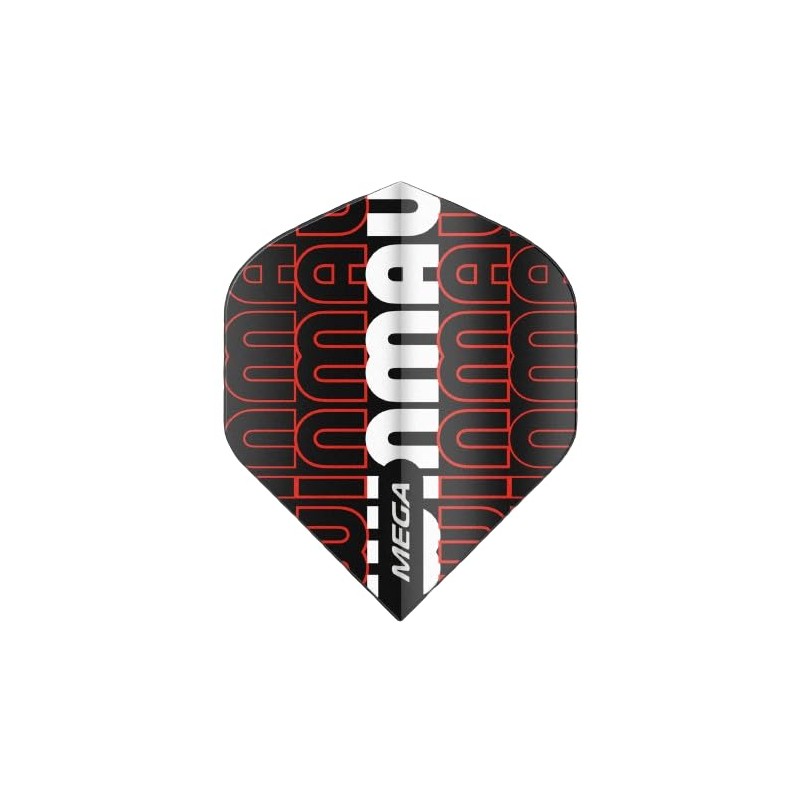 WINMAU Mega Standard Logo Black & Red Dart Flights -