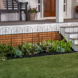 Evergreen Garden Montebello 36" H & 8 ft Long Garden Fence | No Dig Landscape Edging for Garden, Flower Bed, Yard | Animal Barrier Decorative Fencing for Dogs, Rabbits