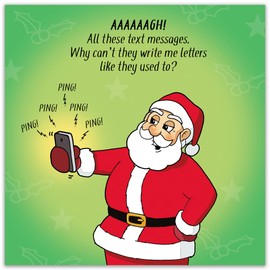 Twizler Merry Christmas Card with Santa Texts – Funny Christmas Card – Xmas Card – Happy Christmas Card – Womens Christmas Card – Mens Christmas Card – Male Christmas Card – Christmas Card For Him