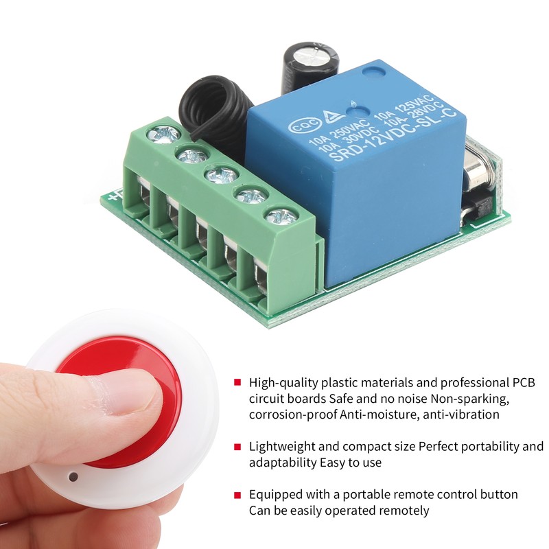 DC12V 433MHz Single Channel Relay Remote Control Wireless Switch Receiver