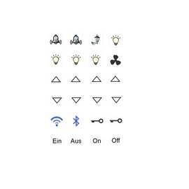 Switch Sticker Set with 24 Stickers Light Stickers and Fan Bell Arrows Stickers (RP 24/1) (10 mm)