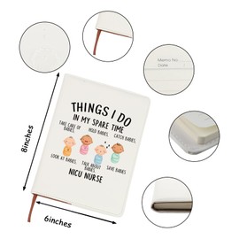 VAMSII NICU Nurse Gifts Leather Notebook Thank You Gifts for NICU Nurses Notebooks Neonatal Nurse Gifts Things I Do In My Spare Time (white)