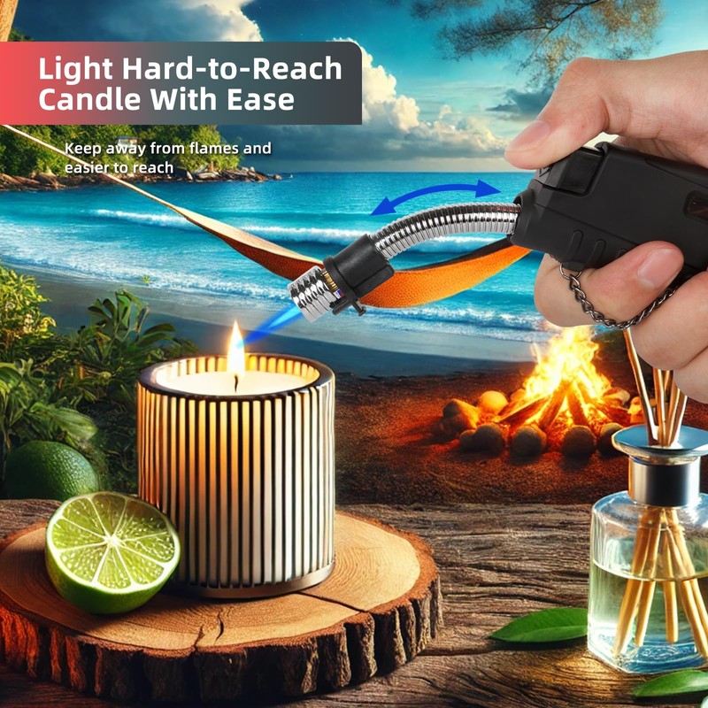 Navpeak Torch Lighter Flexible Wand Telescopic Windproof Jet Flame Lighters