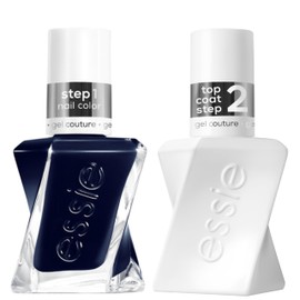 essie gel couture Gel-like Nail Polish Set with Top Coat, Vegan, Blue Nail Polish, Caviar Bar Kit, 1 Kit