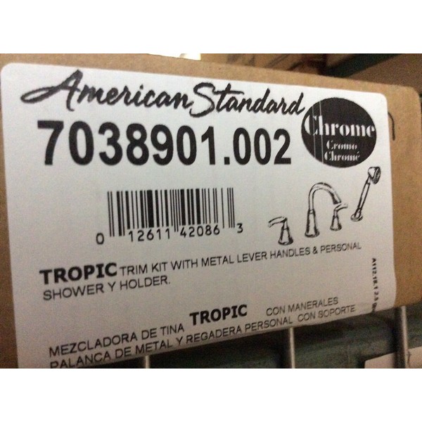 American Standard Tub Filler W/handshower, Chrome. Tropic 7038901.002. 1D1