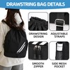 CCAIPU Drawstring Backpack, Waterproof Gym Sports Bag with Shoe Compartment