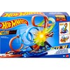 Hot Wheels Track Set with 4 Loops, 3-Way Crash Zone