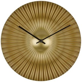 TFA Dostmann Rococo 60.3031.53 Analogue Designer Wall Clock Modern Fan Look Extravagant Golden Dial Quartz Clock Gold