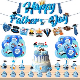 Fathers Day Decorations 37PCS Happy Fathers Day Banner – Decorative Set for Home, Party, Living Room, Office