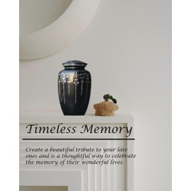 Adult Cremation Urns for Male/Female – Funeral Urn for Human Ashes – Decorative Urns for Ashes, Large Keepsake Box (Black - 3)