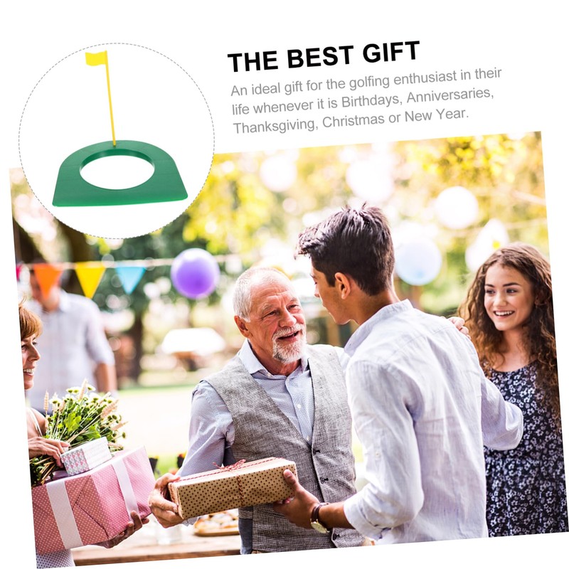 Totority 2pcs Practice Putting Cup Random Flag Lightweight Golf Training