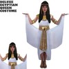 Boutique Retailer Women's Deluxe Egyptian Queen Costume, Medium/Large White/Gold