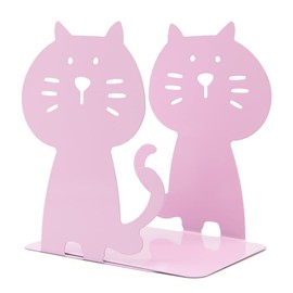 Cute Cartoon Sitting Cat Shape Bookends Metal Book Ends Books Holder Desk Organizer for Kids Gift Home Office Decoration