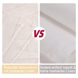 Large Tufting Cloth Punch Needle Fabric - Bojuzhi 150 x 200 cm Primary Monk Fabric with Marked Lines, Handmade Fabric for Carpet Tufting Gun, Suitable for Handmade Embroidery