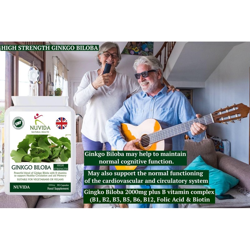 High Strength Ginkgo Biloba - 90 Ginkgo Capsules with Added