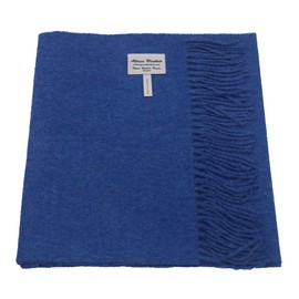 100% Baby Alpaca Scarves, Solid Color Weave Brushed Scarf (Lapis Lazuli)