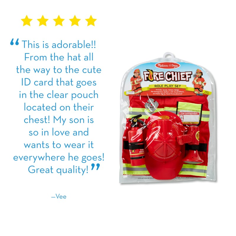 Melissa & Doug Fire Chief Role Play Costume Dress-Up Set