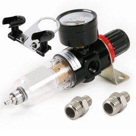 Air Pressure Regulator Oil/Water Trap Inline Filter Airbrush Compressor HS-F2 + Airbrush Holder