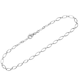 NKlaus Anklet 925 Sterling Silver 26 cm Figaro Anchor Chain Round Women's Anklet 12076, 26 cm, Sterling Silver, No gemstone