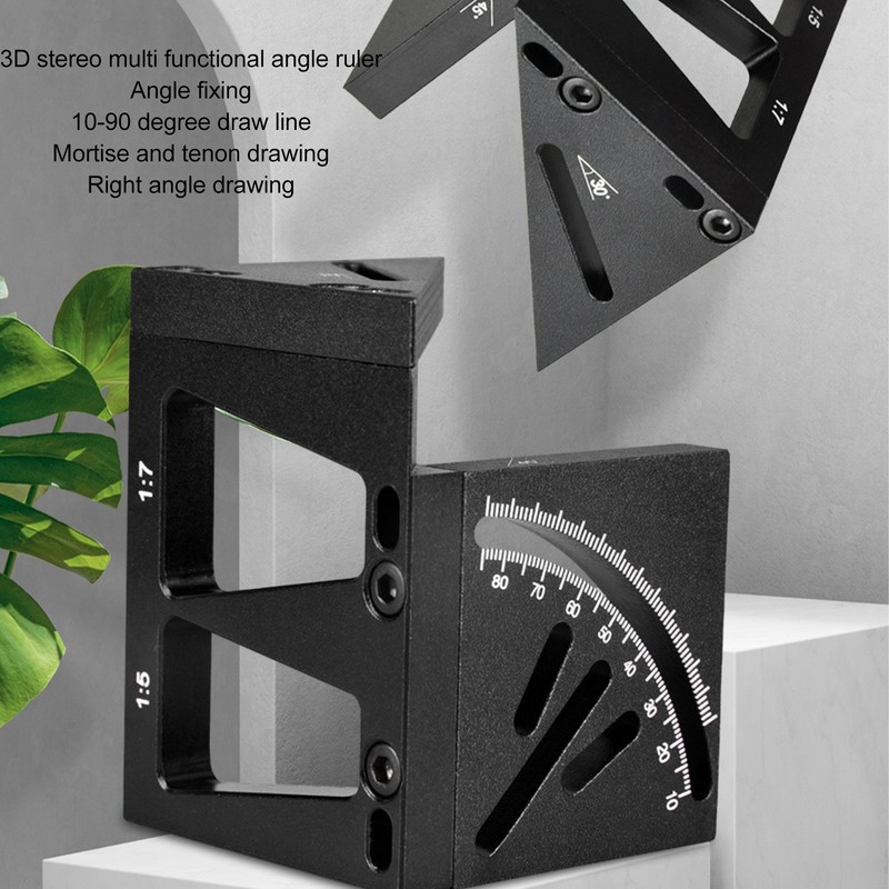 Multi Angle 3D Protractor 45 Degree Marking Ruler Essential Woodworking