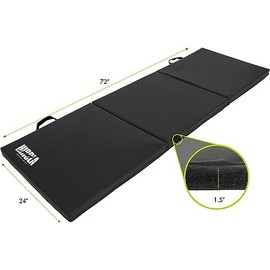 Hirola Tapete de Ejercicio grueso Plegable, Tapete de Gimnasia de 74x24 pulgadas con Asas de Transporte, Tapete para Yoga, Colchoneta para artes marci