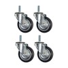 4-Pack 3" Threaded Stem Casters (All Swivel)