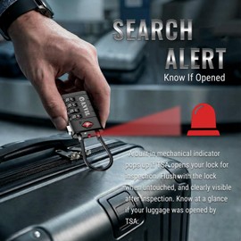 ANVIL TSA Approved Luggage Locks with Search Alert Indicator, 4-Digit Combination Suitcase Lock, Advanced TSA008 Core Heavy Duty Anti-Theft Travel Lock for Double Zippers, Backpacks (6, Black)