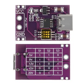 XIITIA 2pcs Type-C QC AFC PD2.0 PD3.0 to DC Fast Charge Decoy Trigger Polling Detector USB-PD Notebook Power Supply Change Board Module Support 5V 9V 12V 15V 20V Fixed Voltage Output