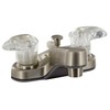 Bathroom Diverter Faucet, 4IN, 2 Lever, 1/4 Turn, Plastic, Brushed