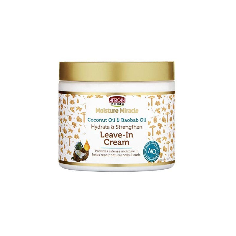 African Pride Moisture Miracle Coconut and Baobab Oil Leave-in Cream,