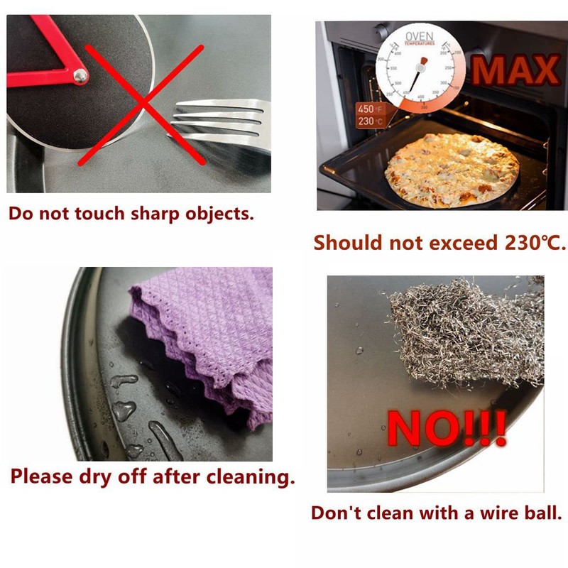 ODDIER 13inch Nonstick Pizza Pan，Carbon Steel Baking Oven Pizza Tray