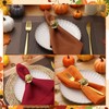 WILLBOND 12 Sets Thanksgiving Napkin Rings with Cloth Towels Turkey