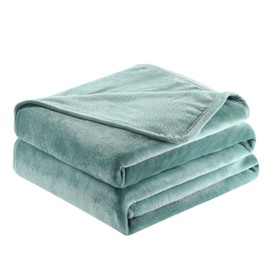 Surii Home Luxury Microfiber Flannel Blanket, Super Soft, Warm, Cozy, Fluffy, and Breathable, Perfect Throws for Bed, Couch, Sofa, for All Season Use. 350GSM Travel Size 50x60 Inches(Turquoise Blue)