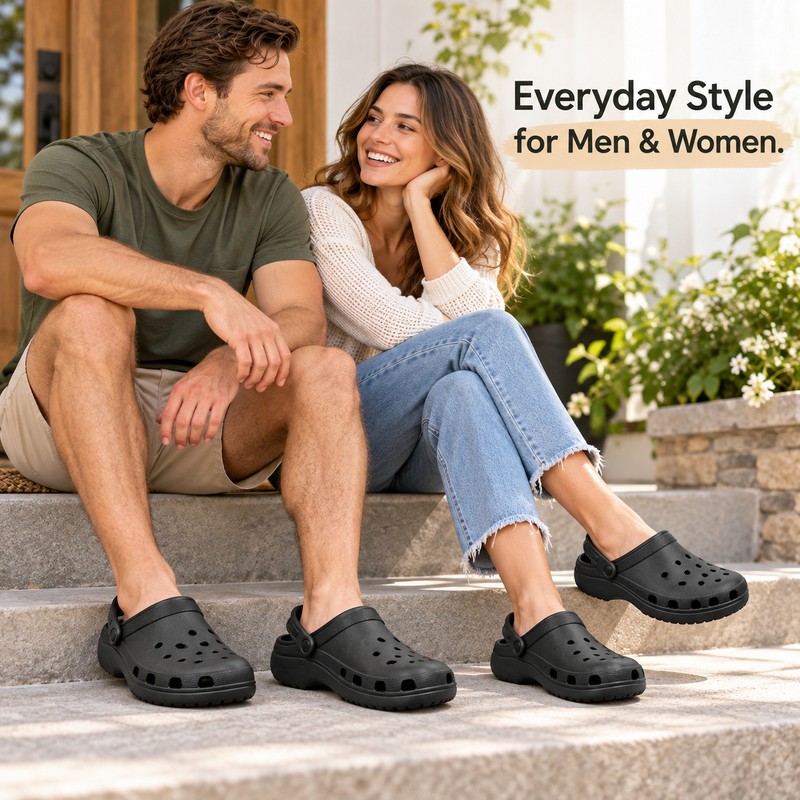 Unisex Lightweight Clog Slippers for Indoor & Outdoor Wear –