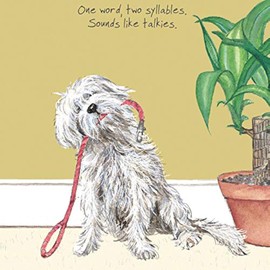 The Little Dog Laughed One Word Walkies Greeting Card Blank Inside SQD70