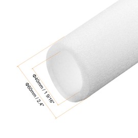 MECCANIXITY Pipe Insulation Foam Tube Pipe Lagging 40mm(1 9/16 Inch) ID 60mm OD 3ft Freeze Protection for Copper Pipe, White