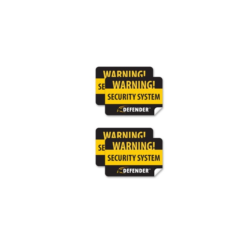Defender SP100-ST 4 Pack of Window Warning Stickers with UV
