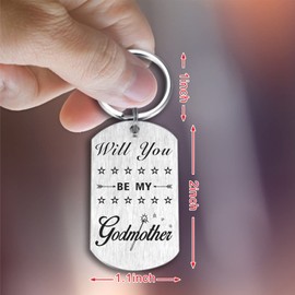 Yobent Godmother Proposal Gift, Will You Be My Godmom Keychain, Godparents Birthday Gifts from Godchild, Will You Be My Godmother for Mothers Day