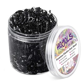 HOYOLS HOYOLS Black Elastic Hair Ties Rubber Bands Mini Polyband Soft Ponytail Holder for Kids Baby Girls TPU Pack 1500