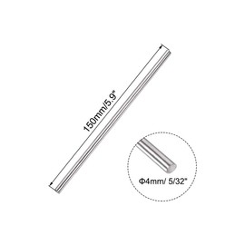 sourcing map 4mm x 150mm 304 Stainless Steel Solid Round Rod for DIY Craft - 2pcs