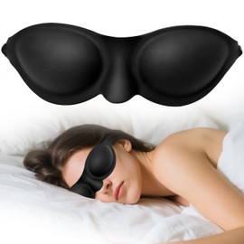 Moisture Chamber Sleep Mask for Dry Eyes – Washable Reusable Silicone Goggles with Adjustable Strap, Lightweight & Comfortable for Night Use, Helps Relieve Dry Eye Symptoms (Matte Black)