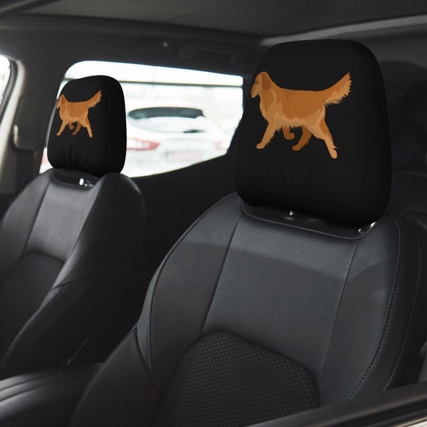 DITXIT Cute Golden Retriever Universal Car Headrest Cover Soft Car