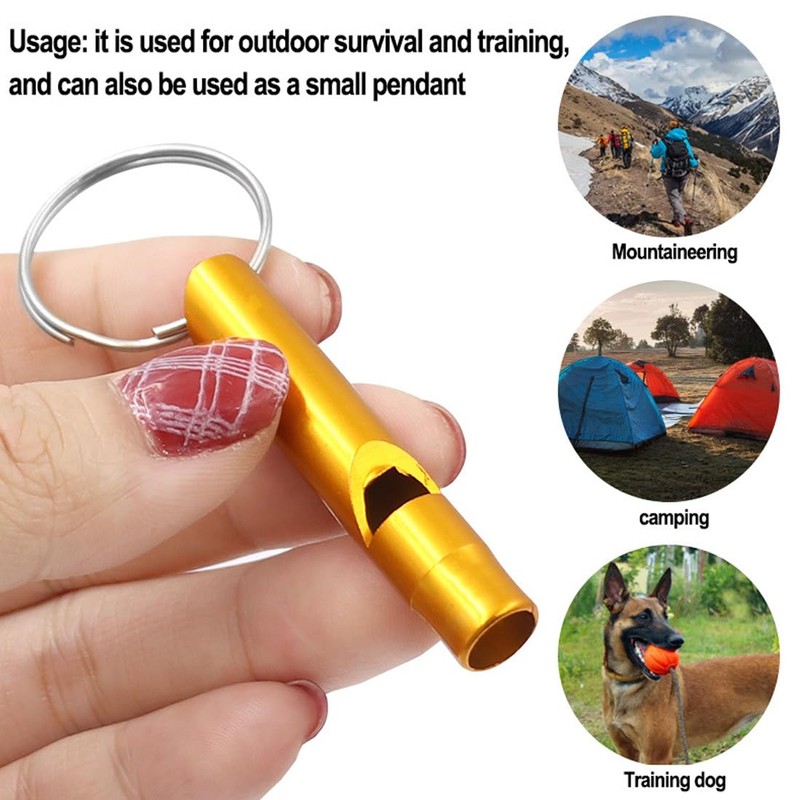 WeddHuis Pack of 7 Rescue Whistle, Aluminium Emergency Whistle, Outdoor