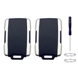 Key Fob Shell Replacement for Chevy Silverado Colorado GMC Sierra 1500 2500 3500 HD Canyon 2014 2015 2016 2017 2018 2019 2020 2021 M3N-32337100 Car Keyless Entry Remote Key Fob Case Cover (Silver 2)