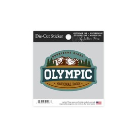 Die Cut Sticker Olympic National Park, Washington, Hurricane Ridge, Contour Press Artwor Vinyl Sticker 1 to 3 inches (Waterproof Decal for Cars, Water Bottles, Laptops, Coolers), Small